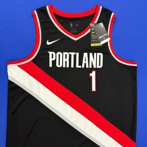 Nike Anfernee Simons Portland Trail Blazers #1 Black Icon Swingman Jersey 56 XXL